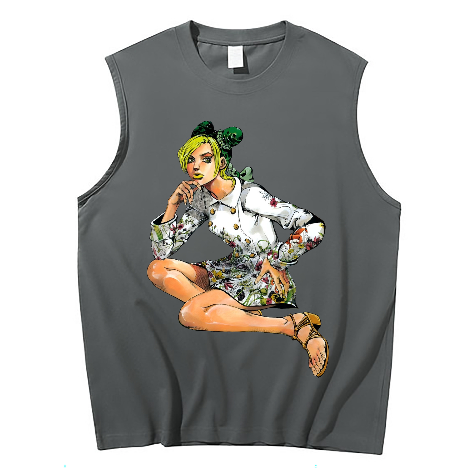（画像用） "ジョジョの奇妙な冒険 くうじょう ジョリーン JoJo's Bizarre Adventure Jolyne Cujoh " コットン100％タンクトップ（フロントプリント）